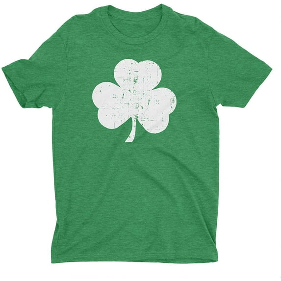 Men's Shamrock Tee Distressed, Heather Green, Premium, 3XL
