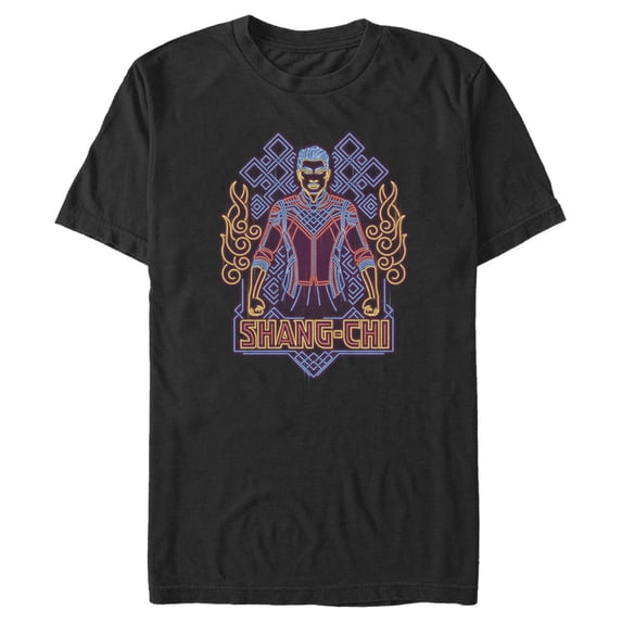 Men's Shang-Chi and the Legend of the Ten Rings Neon Design Graphic Tee Black 2X Large