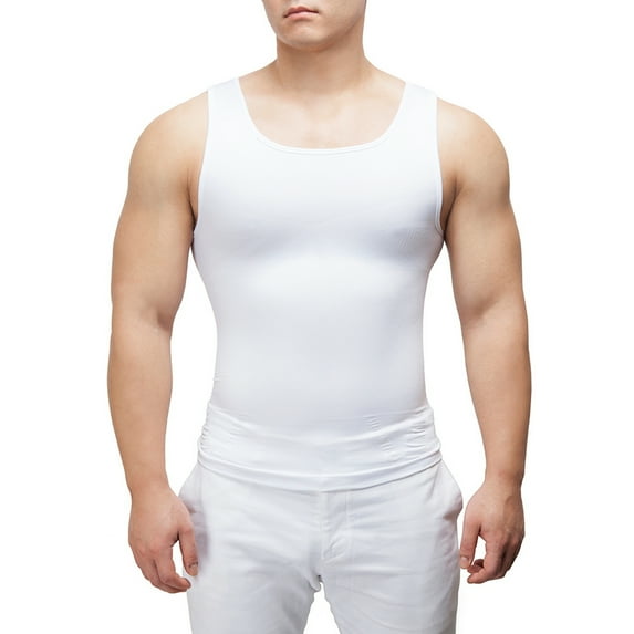 Men's Shapewear Chest Belly Waist Boobs Compression Slimming Vest Body Shaper Workout GYM Under base Layer Cool Dry Sport Tank Top Undershirts