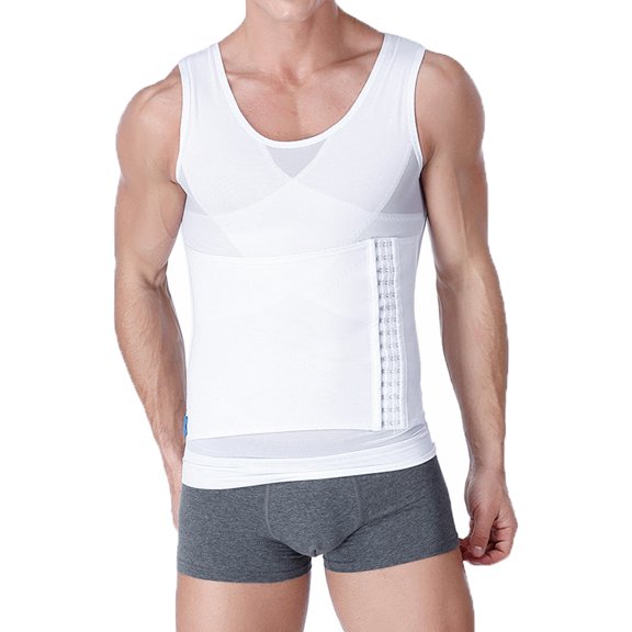Men's Shapewear Control Vest Undershirt for Firm Waist Chest Support Breathable Summer