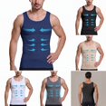 thumbnail image 1 of Men's Shaping Compression Muscle Vest, Sleeveless Cut Off Workout Tank Top, Athletic Bodybuilding Shirt for Gym Training Navy XL, 1 of 4