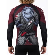 Mens Shark Attack MMA BJJ Long Sleeve Rash Guard Medium