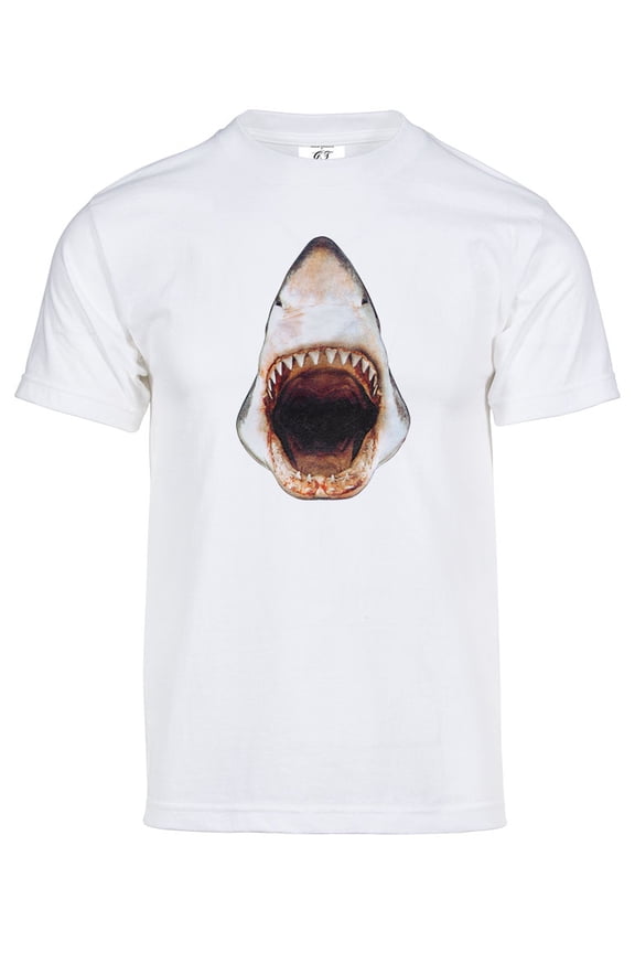 Men's Shark Attack Short-Sleeve T-Shirt - White - Large