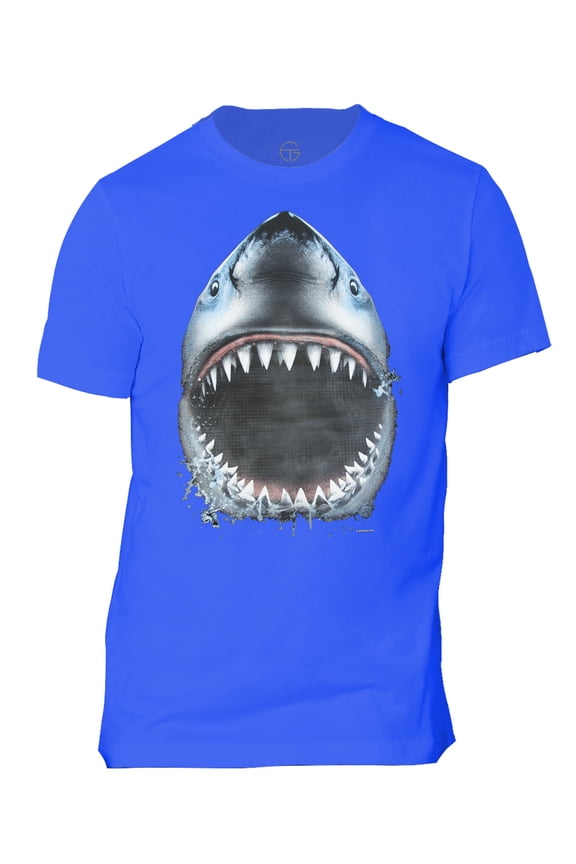 Men's Shark Bite Short-Sleeve T-Shirt - Royal - Large