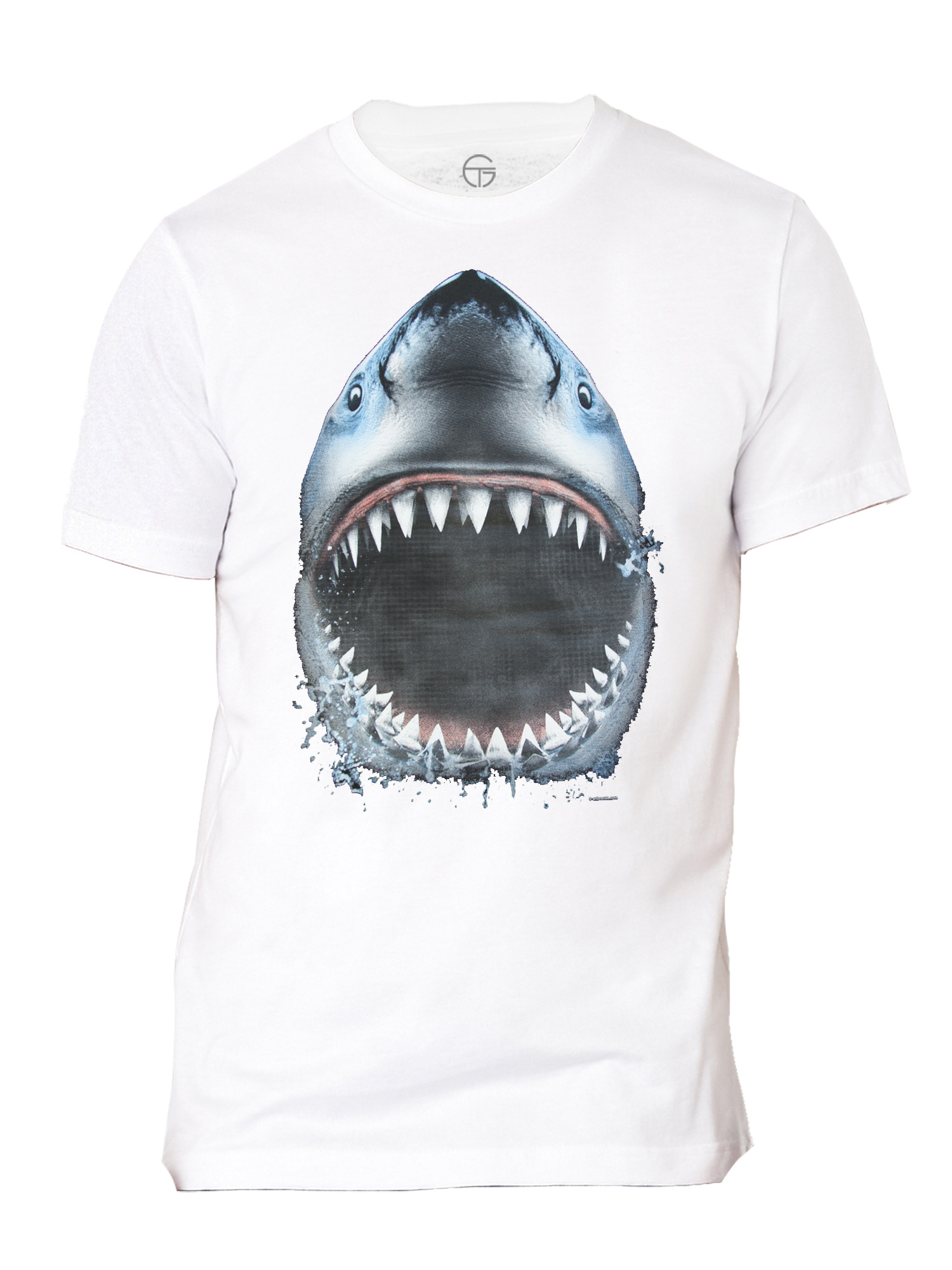 Men's Shark Bite Short-Sleeve T-Shirt - White - 2X-Large 