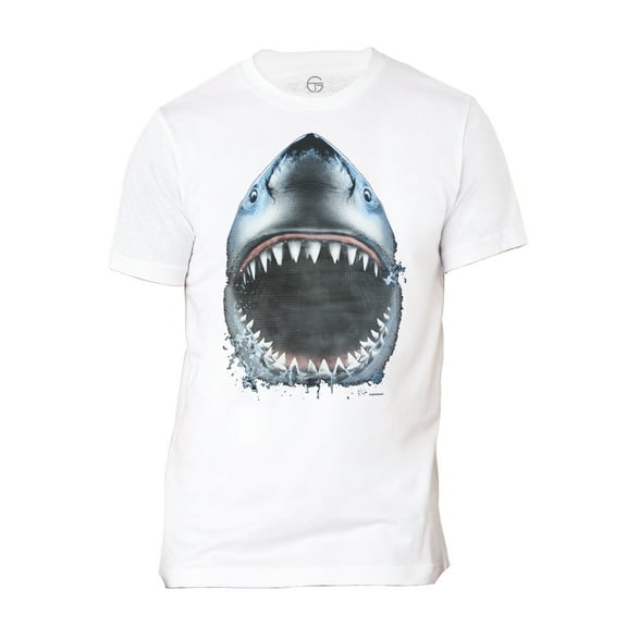 Men's Shark Bite Short-Sleeve T-Shirt - White - Large