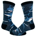 thumbnail image 1 of Men's Shark Da-Dum Socks Funny Shark Movie Theme Song Ocean Beach Vaction Footwear, 1 of 7