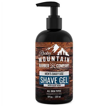 Men's Shave Gel - Clear Shaving Gel So You Can See Where You Are Shaving - For All Skin Types - Use with all Razor Types- 8oz