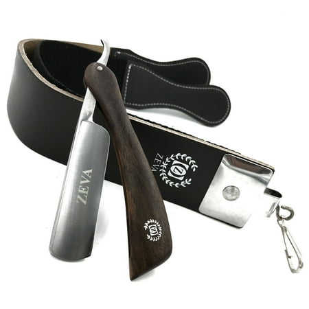 Men's Shave Ready Straight Razor with Leather Sharpening Strop Belt Shaving Set