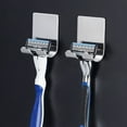 thumbnail image 1 of Men’s Shaving Razor Holder Set | 2PCS 304 Stainless Steel Adhesive Shaver Shelf Rack - Heavy Duty 4lb Capacity | Double Hook Shower Bathroom Organizer | No Tools Required, Rust Resistant, 1 of 9