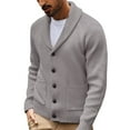thumbnail image 1 of Men's Shawl Collar Button Cardigan Sweater Long Sleeve Knit Casual Work Jacket, 1 of 5