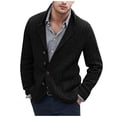 thumbnail image 1 of Men's Shawl Collar Cable Knit Cardigan Button Front Long Sleeve Sweater Jacket, 1 of 6