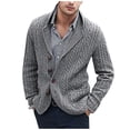 thumbnail image 1 of Men's Shawl Collar Cable Knit Cardigan Button Front Long Sleeve Sweater Jacket, 1 of 6