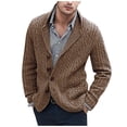 thumbnail image 1 of Men's Shawl Collar Cable Knit Cardigan Button Front Long Sleeve Sweater Jacket, 1 of 6