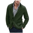 thumbnail image 1 of Men's Shawl Collar Cable Knit Cardigan Button Front Long Sleeve Sweater Jacket, 1 of 6