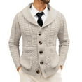thumbnail image 1 of Men's Shawl Collar Cable Knit Cardigan Sweater Button Front Long Sleeve Jacket, 1 of 6