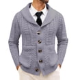 thumbnail image 1 of Men's Shawl Collar Cable Knit Cardigan Sweater Button Front Long Sleeve Jacket, 1 of 6