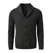 Mens Shawl Collar Cardigan Sweater Merino wool Sweater