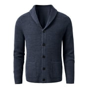 Mens Shawl Collar Cardigan Sweater Merino wool Sweater