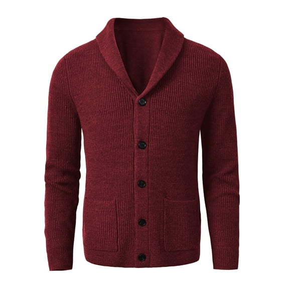 Men's Shawl Collar Cardigan Sweater Merino wool Sweater
