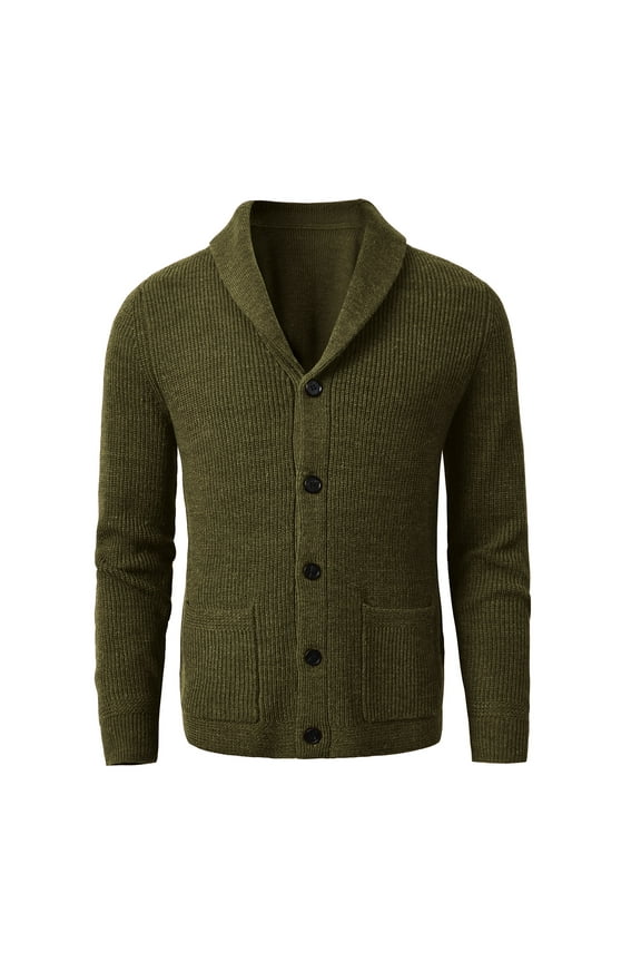 Men's Shawl Collar Cardigan Sweater Merino wool Sweater