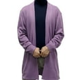 thumbnail image 1 of Men's Shawl Collar Open Front Long Cardigan Sweater Classic Casual Ribbed Knitted Sweater Coat, 1 of 6