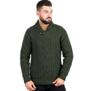 Mens Merino Wool Shawl Collar Single Button Sweater