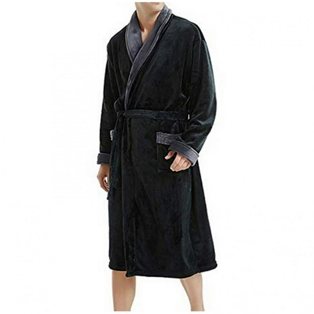Men's Shawl Maxi Bathrobes Long Plush SPA Robes Plus Size Soft Terry