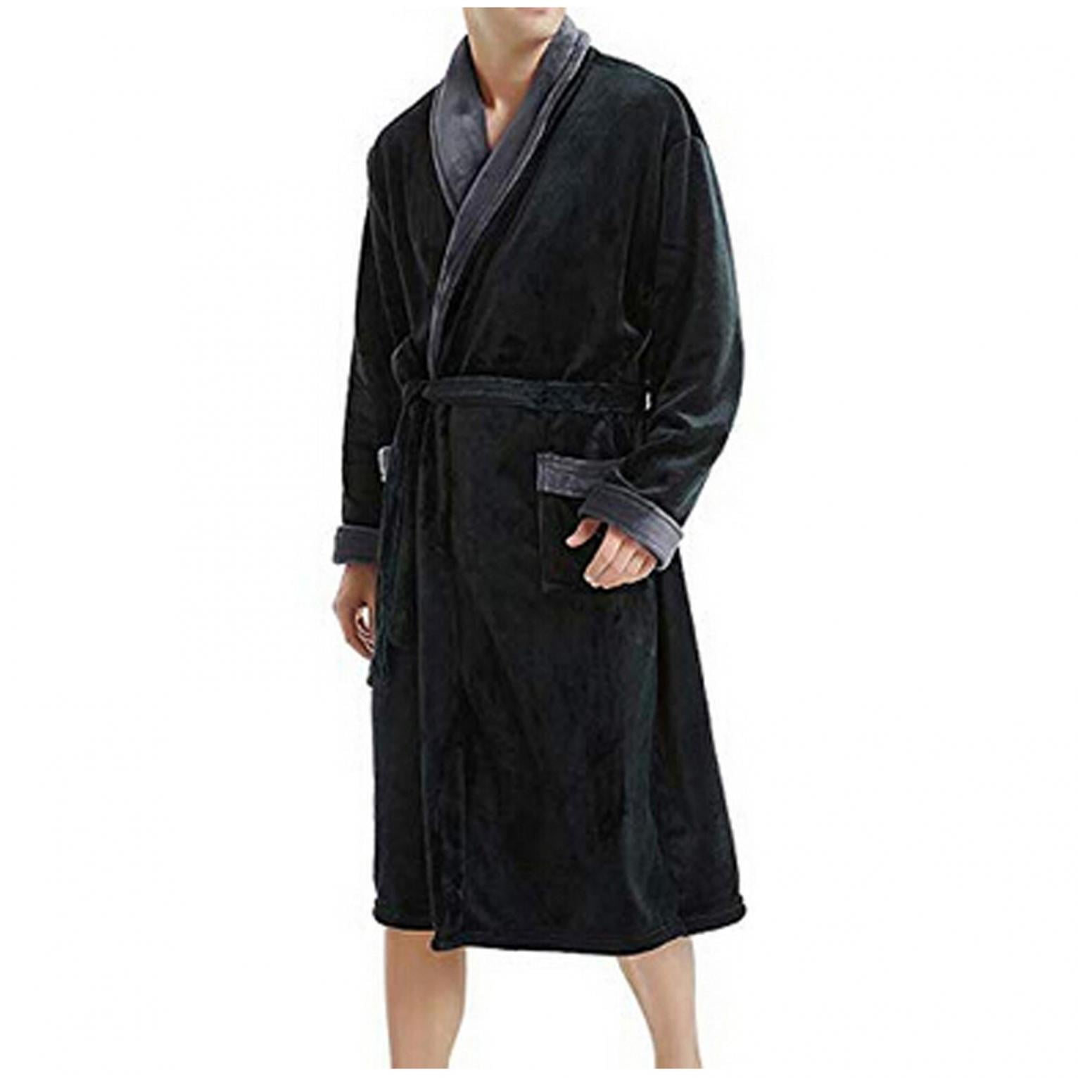 Men's Shawl Maxi Jersey Bathrobes Long Plush Luxury SPA Robes Plus