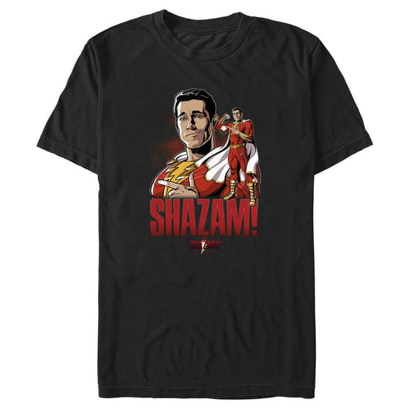 Men's Shazam! Fury of the Gods Hero Portrait Graphic Tee Black Large