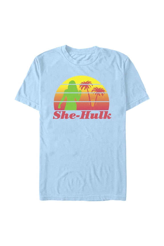 Men's She-Hulk: Attorney at Law Sunset Green Hero Graphic Tee Light Blue 3X Large