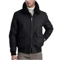 thumbnail image 1 of Men's Shearling Bomber Jacket with Faux Fur Collar, Zip Up Long Sleeve Thicken Warm Cargo Jackets with Pockets, 1 of 5