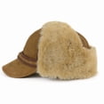 thumbnail image 1 of Men’s Shearling Leather Trapper Hat – Aviator Winter Cap with Genuine Sheepskin Ear Flaps | Cold Weather Leather Cap, 1 of 6