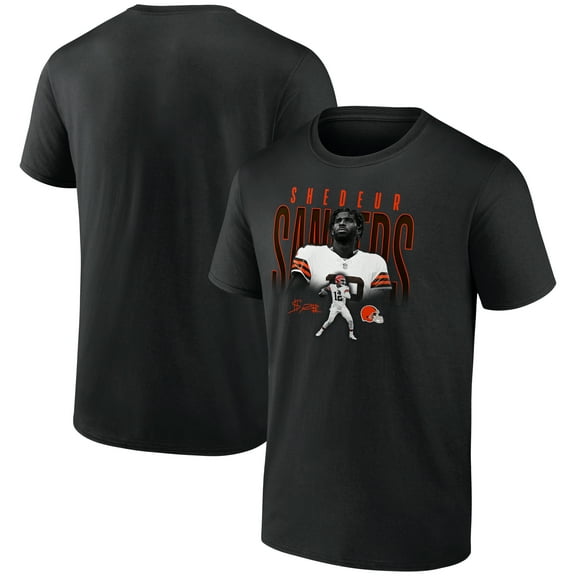 Men's Shedeur Sanders Black Cleveland Browns Humble Shadow Player Graphic T-Shirt