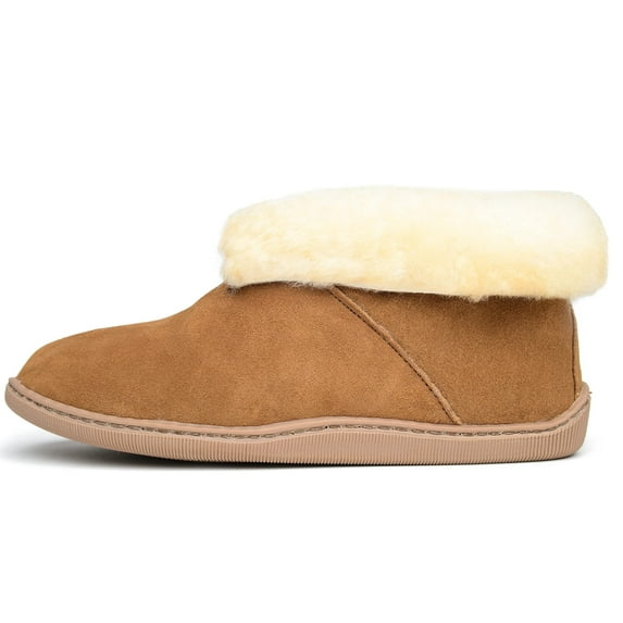 Minnetonka Men's Sheepskin Ankle Boots Golden Tan 15 M