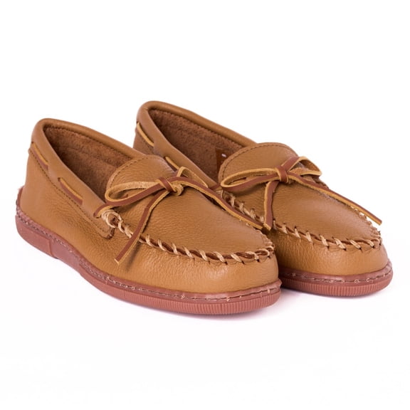 Minnetonka Men's Sheepskin Moosehide Classic, Natural, Size 10