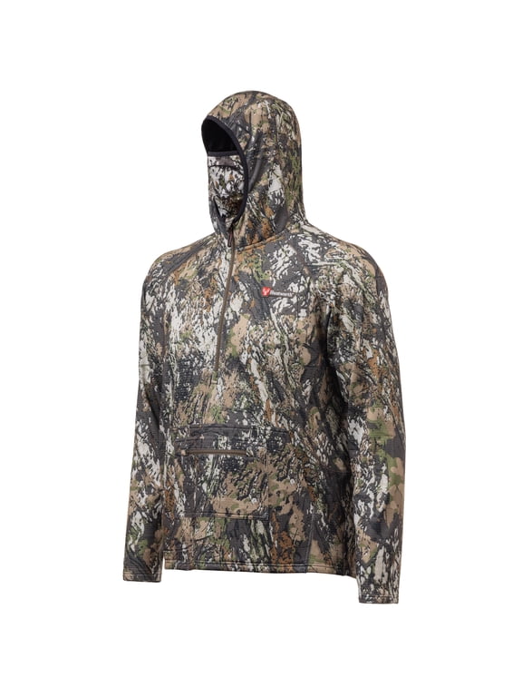 Men’s Shelton Mid Weight ½ Zip Hoodie with Facemask, Grid Fleece (Vertek®), Size XL