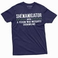 thumbnail image 1 of Men's Shenanigator T-shirt St Patricks day Shenanigans shirt Saint Paddys Holiday irish Tee (3X-Large Navy Blue), 1 of 7