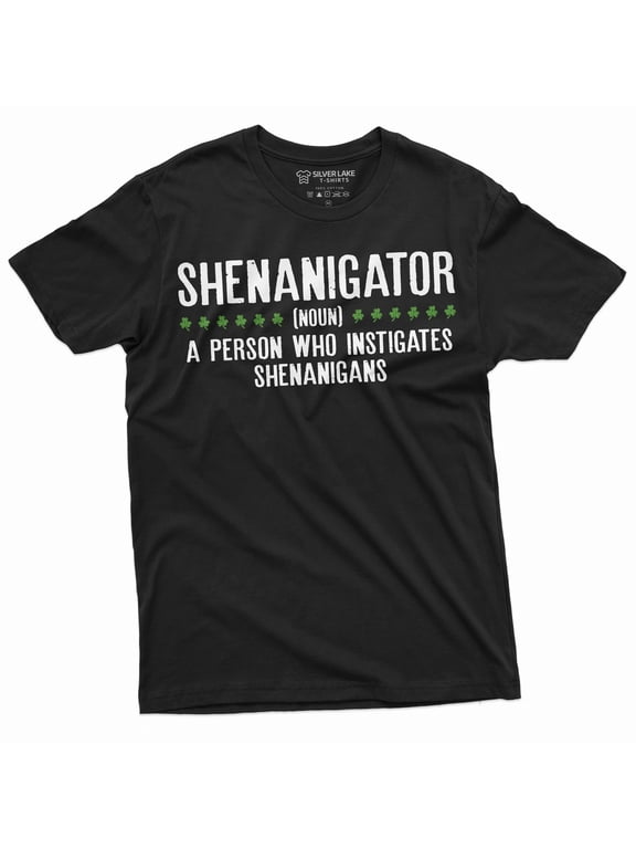 Men's Shenanigator T-shirt St Patricks day Shenanigans shirt Saint Paddys Holiday irish Tee (X-Large Black)