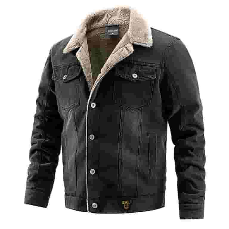 Velvet Warm Classic Detachable Hooded Leather Men's Jacket Velvet Warm Classic Detachable Hooded Leather Men's Jacket