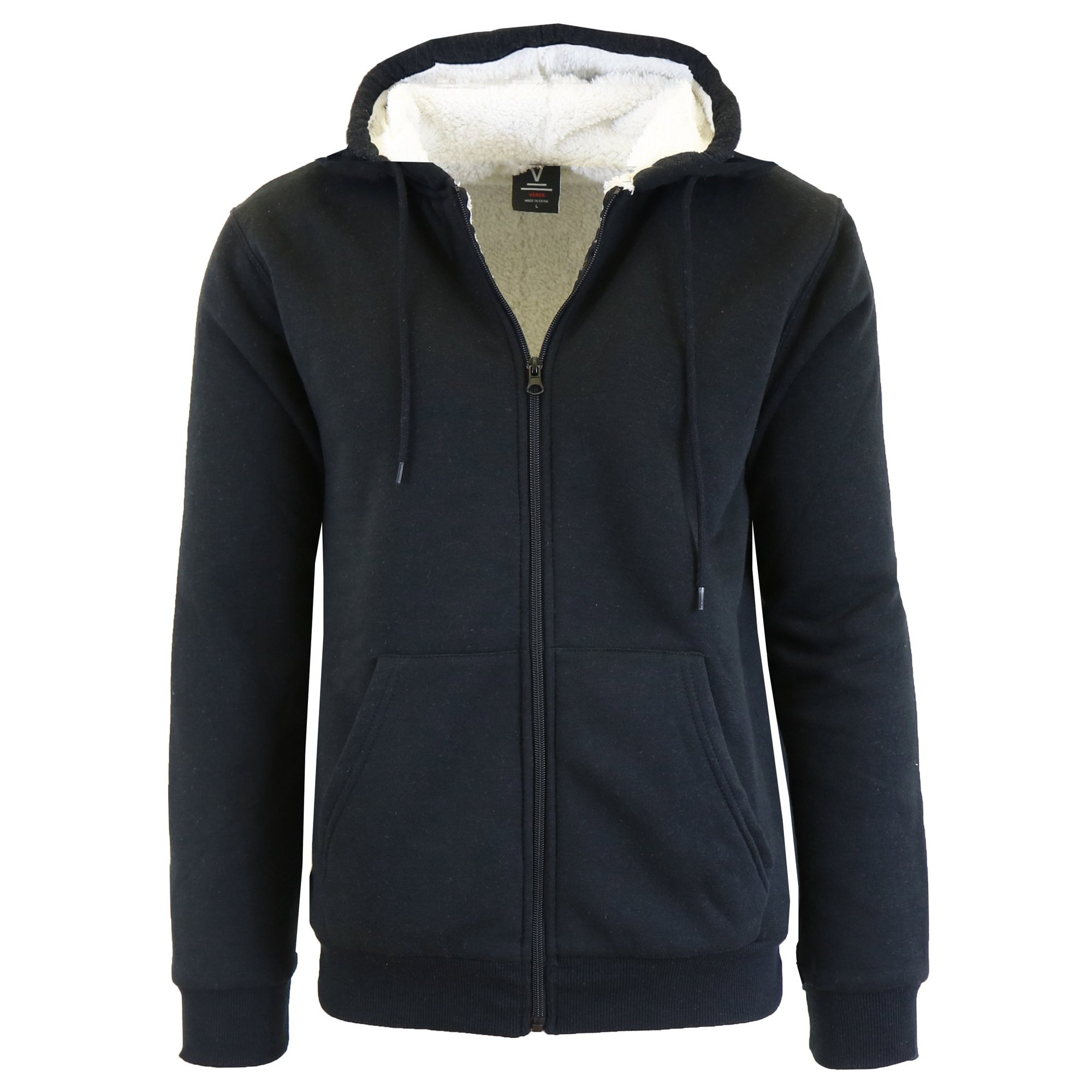 Men's Sherpa Fleece Lined Zip-Up Hoodie - Walmart.com