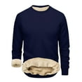 thumbnail image 1 of Men's Sherpa Lined Crewneck Sweatshirts Fleece Pullover Casual Basic Thermal Shirts Winter Clothes, 1 of 4