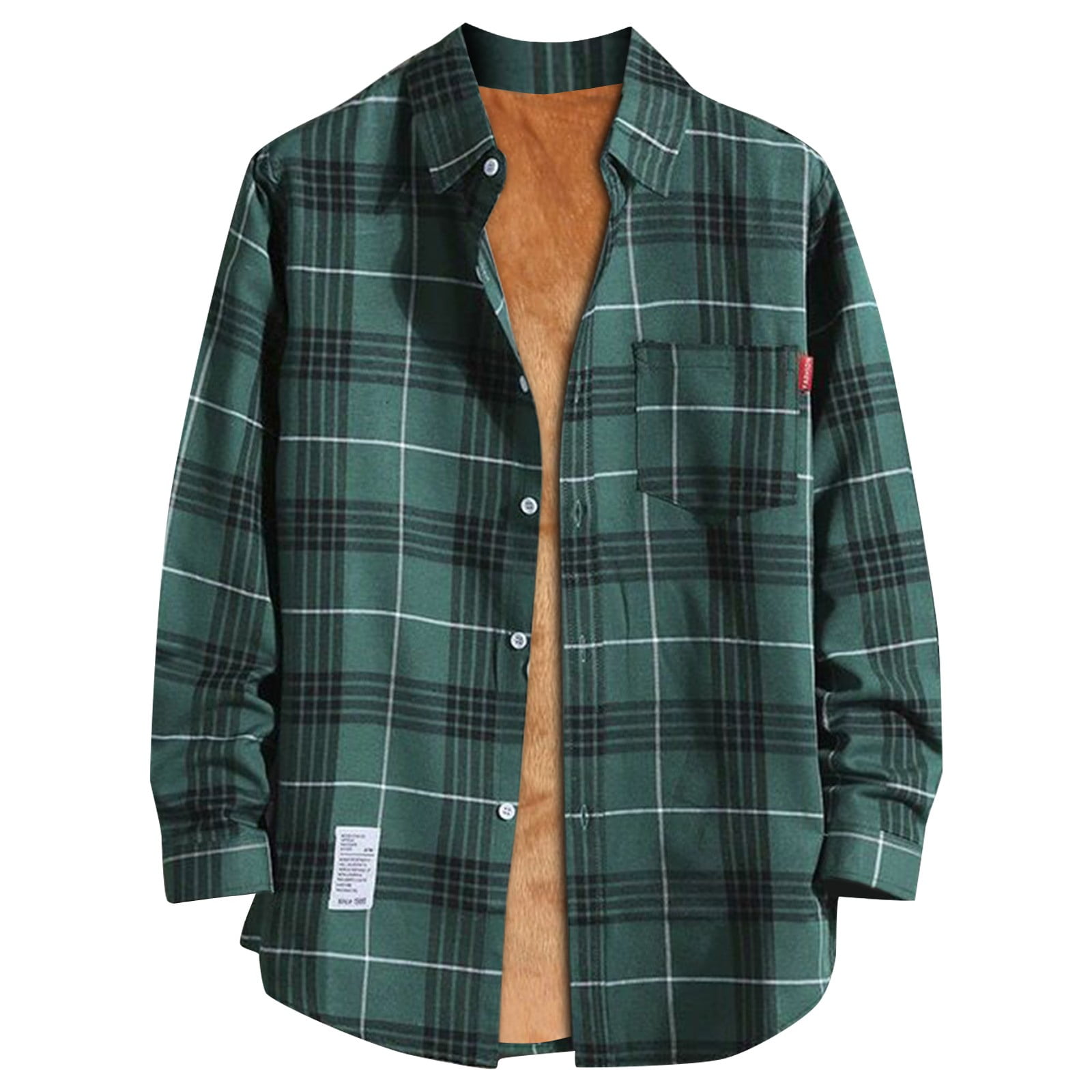 Men's Sherpa Lined Flannel Shirt Jacket, Soft Long Sleeve Rugged Plaid ...