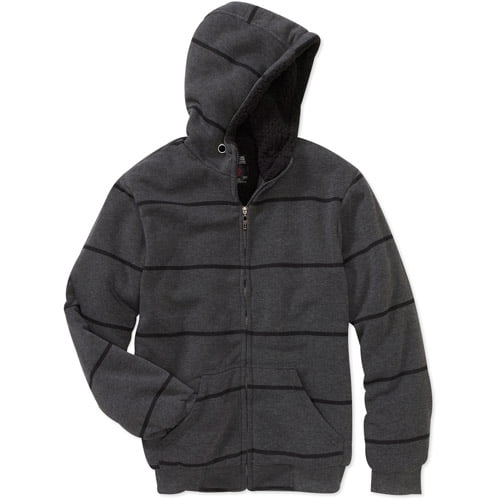 Men's Sherpa Lined Fleece Zip Up Hoody