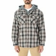thumbnail image 1 of Men’s Sherpa-Lined Hooded Flannel Shirt Jacket Color: Taupe Brown Size: XXL, 1 of 4