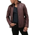 thumbnail image 1 of X RAY Jeans Mens Moto Jacket with Hood and Faux Shearling Lining, Burgundy, S, 1 of 11