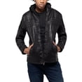 thumbnail image 1 of X RAY Jeans Mens Moto Jacket with Hood and Faux Shearling Lining, Black, S, 1 of 8