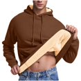 thumbnail image 1 of Men's Sherpa Lined Pullover Hoodie Thick Fleece Kangaroo Pocket Winter Windproof Warm Athletic Clothes, 1 of 6