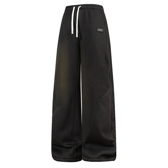 Men's Sherpa Lined Sweatpants Winter Warm Fleece Lined Sweatpants Fleece Jogger Pants with Pockets