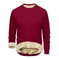thumbnail image 1 of Men's Sherpa Lined Sweatshirts Basic Winter Fleece Thick Warm Shirts Crewneck Pullover Tops, 1 of 4